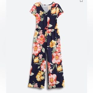 Chenault girl stretch jersey wide leg jump suit, size 12